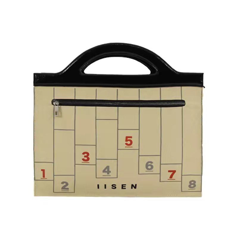 侧拉链口便携购物袋