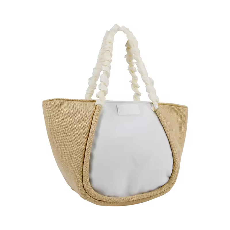 带口袋的大容量针织购物袋